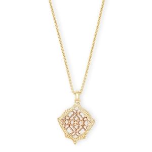 Kendra Scott Kacey Gld Pendant in Rse Gld Filigree